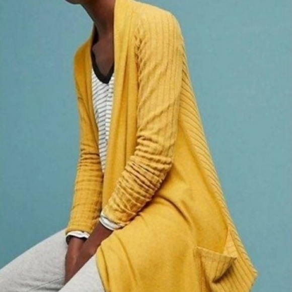 Anthro Saturday Sunday Ribbed CloudFleece Waterfall Cardigan SzS - Picture 1 of 6